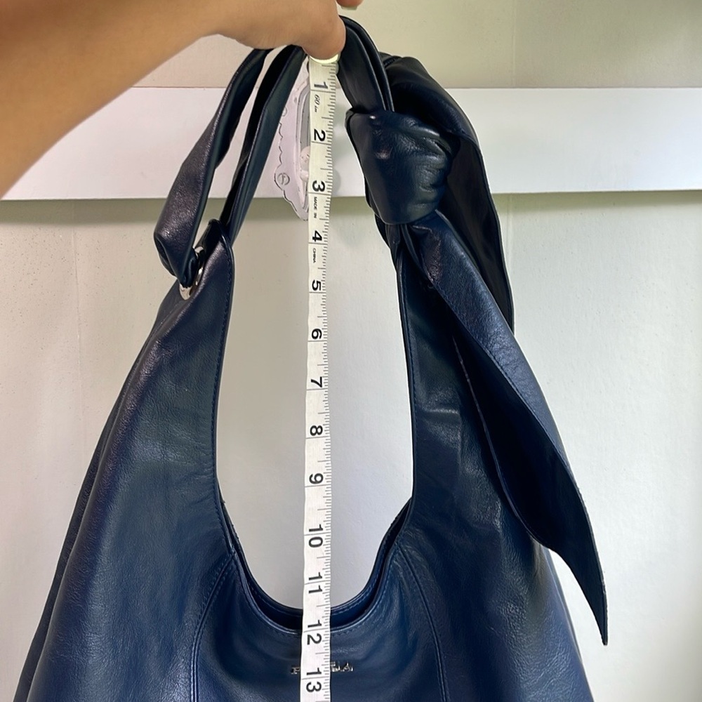 Furla Genuine Leather Hobo Shoulder Bag Navy - Picture 17 of 17